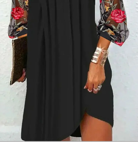 Lana™ - ELEGANT DRESS WITH EMBROIDERED SLEEVES