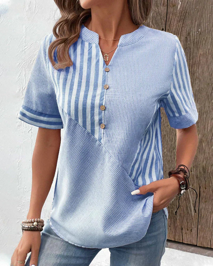 Jenny™ - STRIPED LINEN-COTTON SUMMER TOP