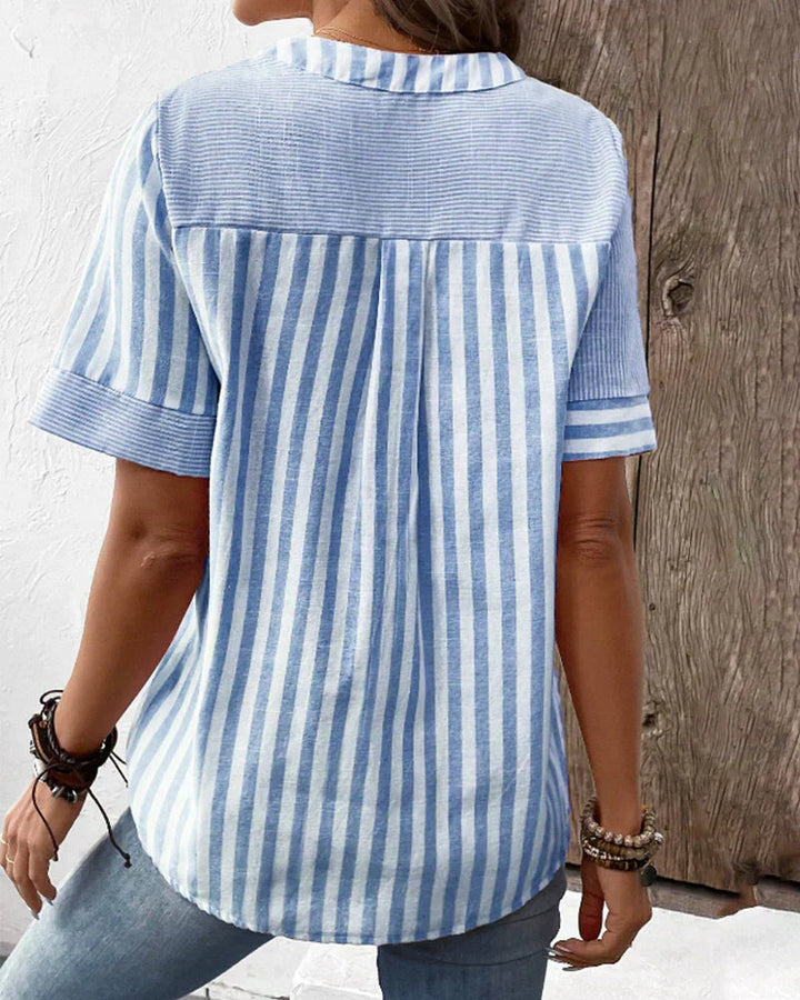 Jenny™ - STRIPED LINEN-COTTON SUMMER TOP