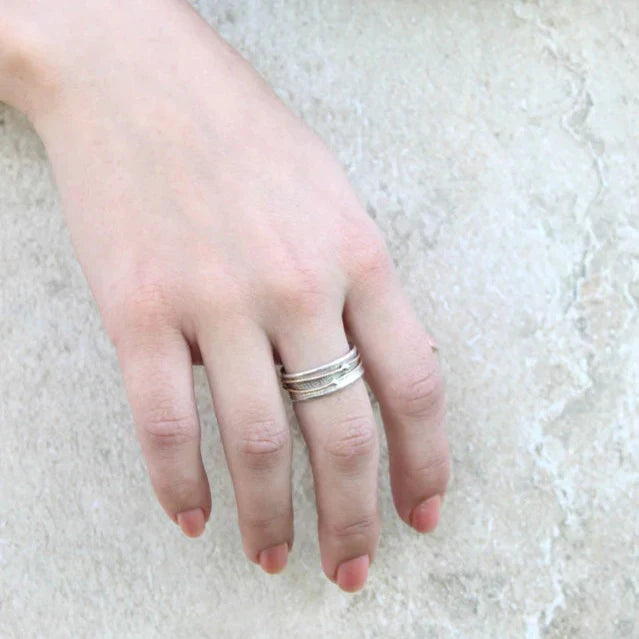 Isolde™ - VINTAGE SILVER RING WITH GOLD ACCENTS