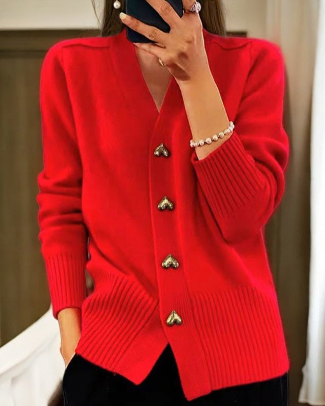 Hope™ - SOFT CARDIGAN WITH HEART BUTTONS