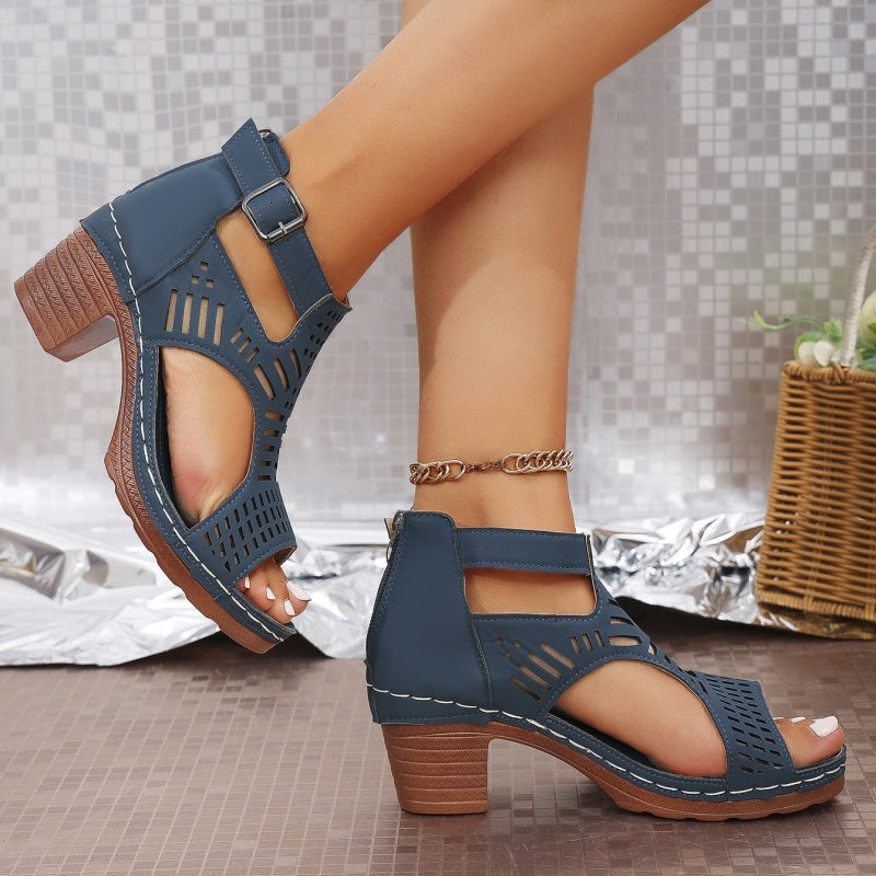 Avana™ – HOLLOW-OUT MID HEEL SANDALS
