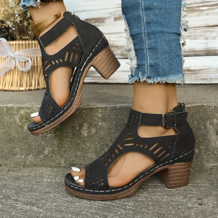 Avana™ – HOLLOW-OUT MID HEEL SANDALS