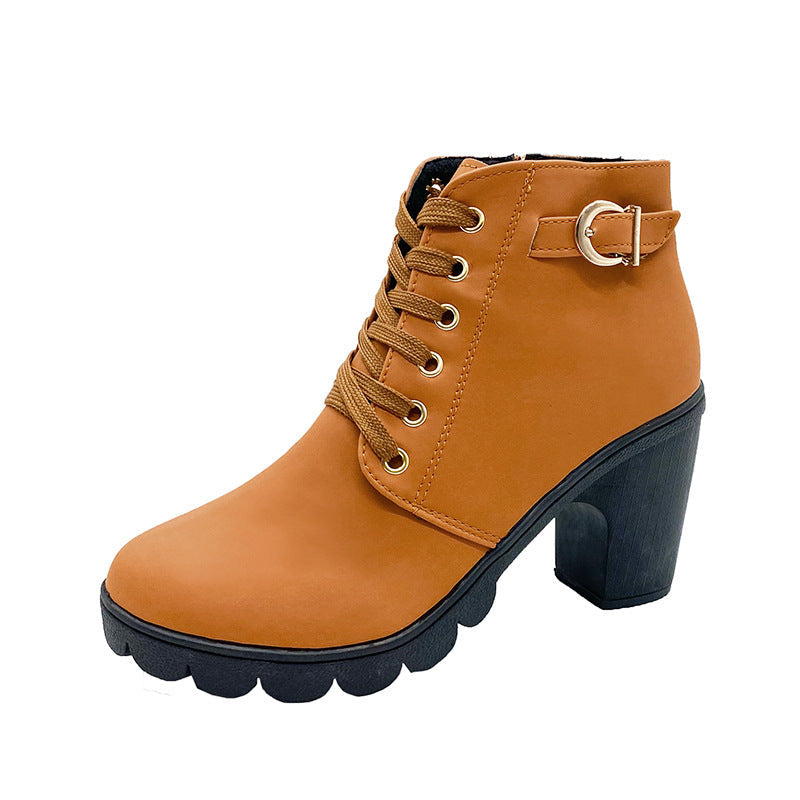 Stride™ - Block Heel Boots with Stylish & Thick Sole Design